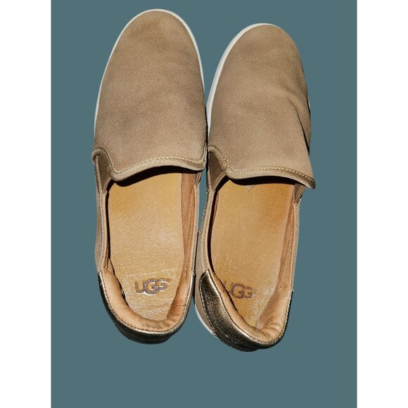 Ugg Upper Suede Cas Comfy Slip On Sneaker Shoe Women Size 7 - Picture 6 of 9
